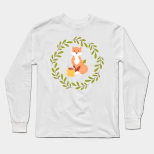 Squirrel Autumn Art Long Sleeve T-Shirt